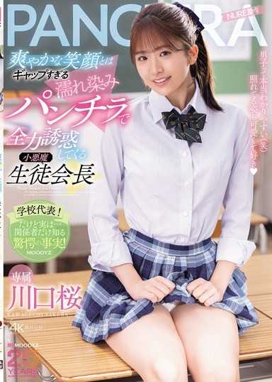 妖嬈的學生會長川口櫻用她清新的笑容和濕漉漉的內褲照片誘惑你,這與她平常的形象形成了鮮明的對比。