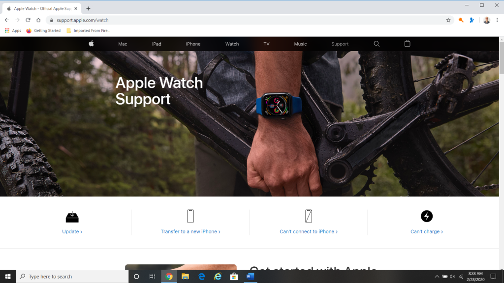 Soporte para su Apple Watch