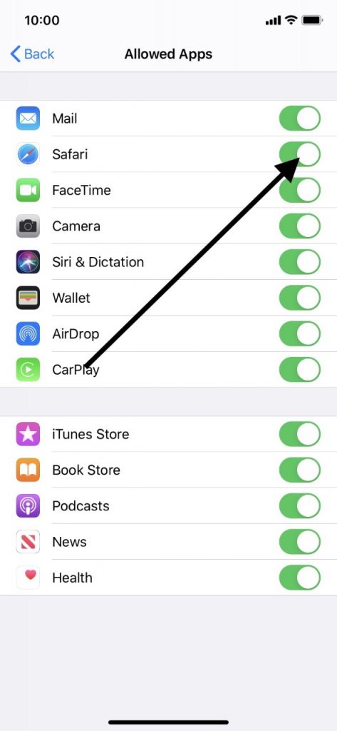 ALLAVE APLICACIONES PERMINADAS PARA IPHIE Safari