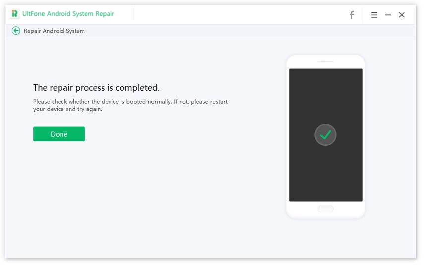 Reparación del sistema Android completada