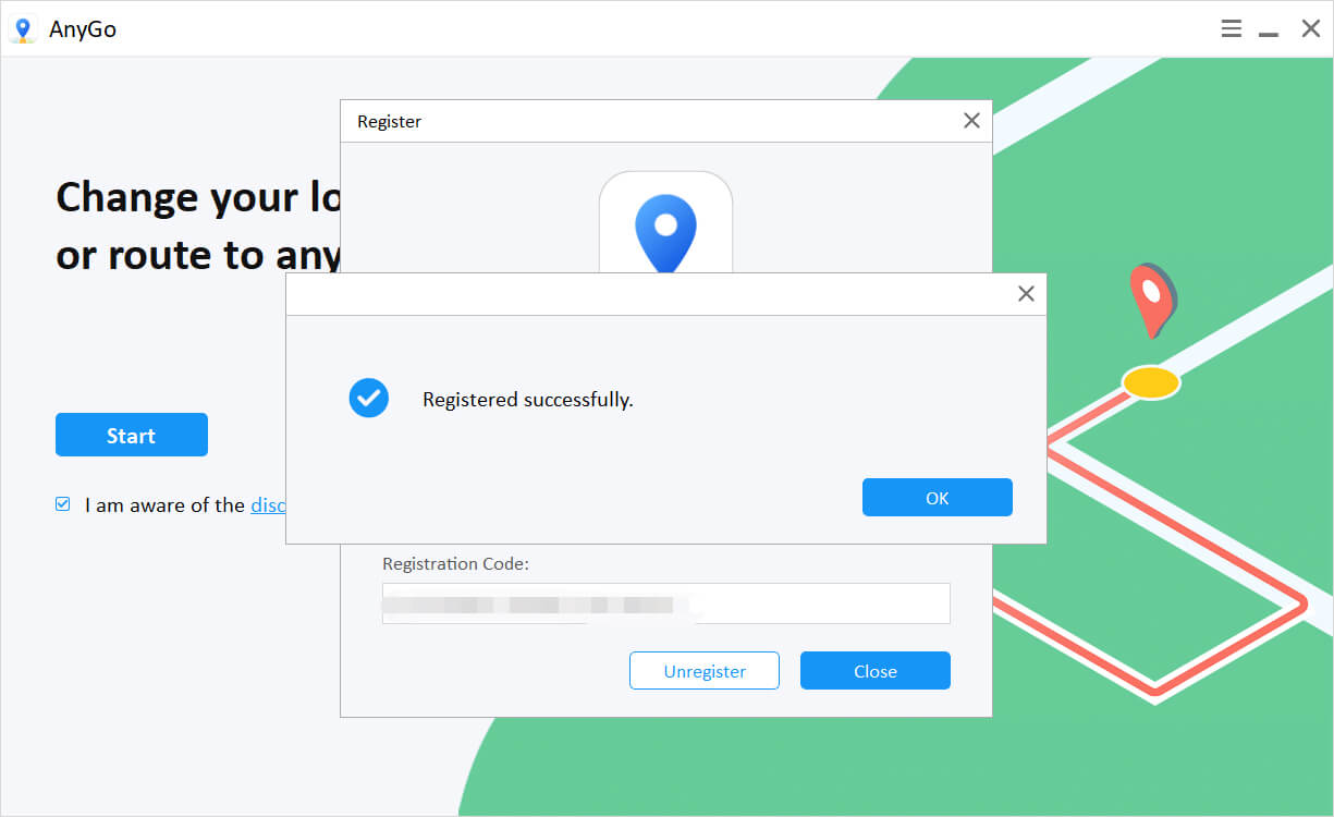 Registre la versión de Windows de ItoolTab Anygo 3