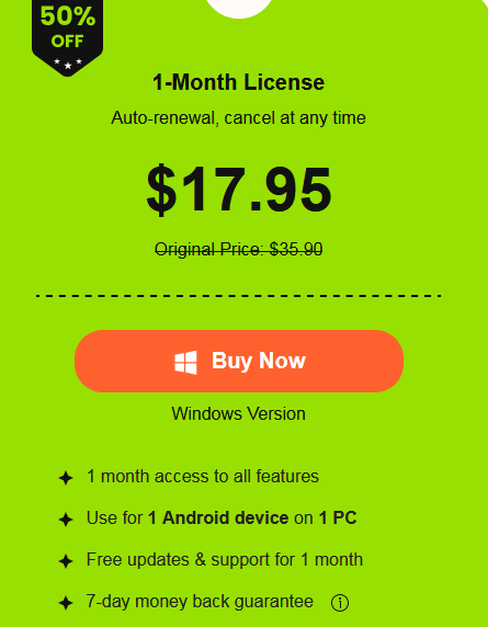Precio de recuperación de datos de Android de apeaksoft