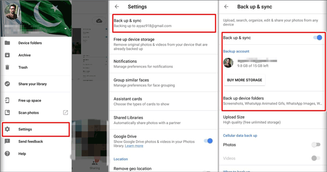 Transferir archivos de Google Pixel a la computadora a través de la cuenta de Google