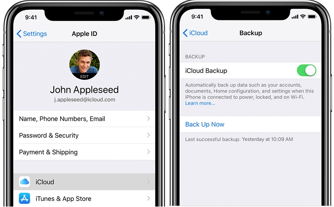 Copia de seguridad de iPhone con iCloud
