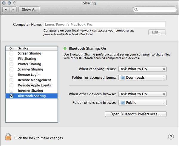Transferir archivos de Pixel a Mac por Bluetooth