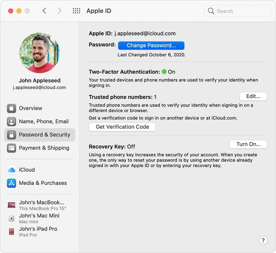 Cambiar la contraseña de Apple ID en Mac