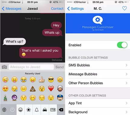 Cambiar el fondo de iMessage cydia
