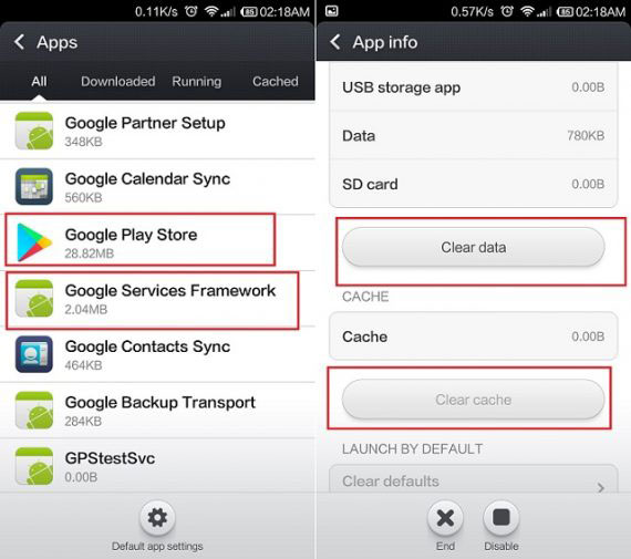 Datos claros en Google Play