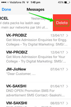 borrar iMessages en iPhone iPad