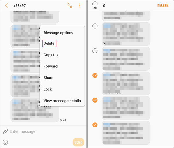 Eliminar mensajes de texto específicos de una conversación