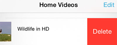 Eliminar videos en iPhone