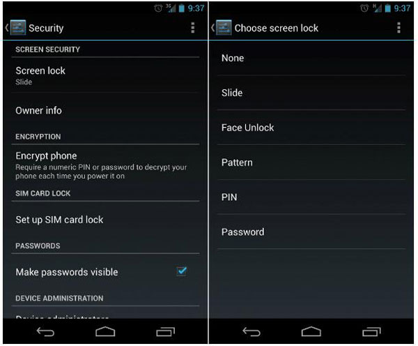 Apagar la pantalla de deslizamiento de Android