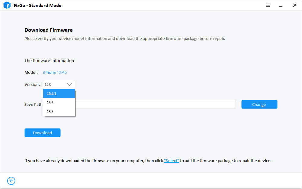 Descargar el firmware de iOS