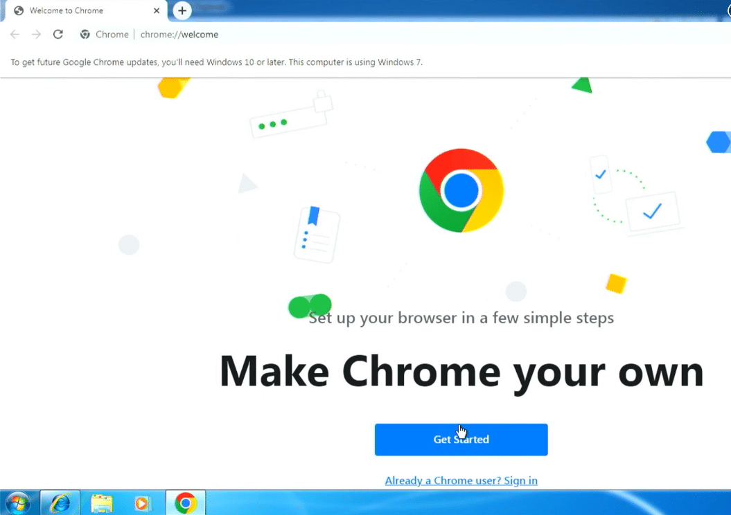 Establezca Chrome como navegador predeterminado en Windows 7