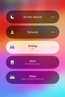 Apague el modo de conducción en el iPhone a través del centro contral