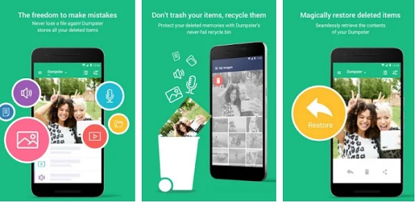 Aplicación de recuperación de video para Android como contenedor de basura