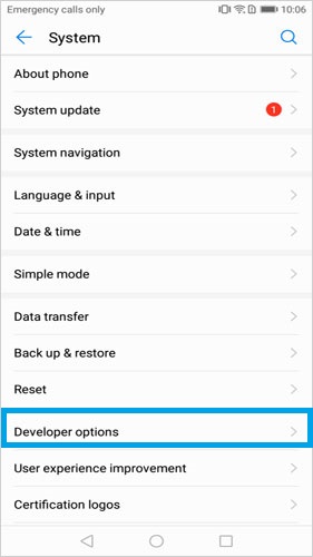 Permitir la ubicación simulada en Huawei
