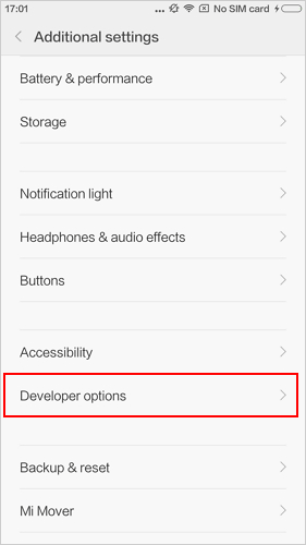 Permitir ubicación simulada en Xiaomi
