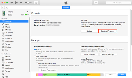 Eliminar todo el contenido y la configuración en iPhone