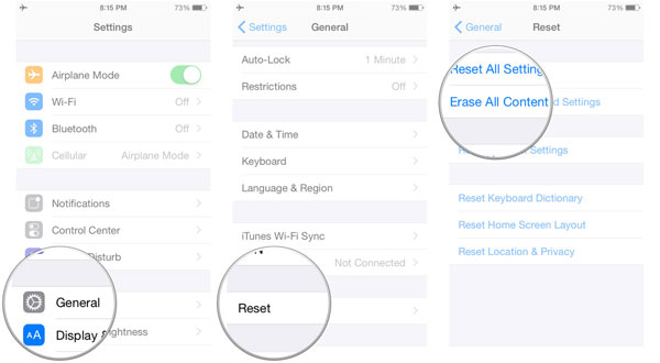 Fábrica Restablecer iPhone desde la configuración