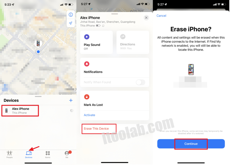 Cómo restablecer la fábrica del iPhone sin iTunes - Uso de la aplicación Find My iPhone