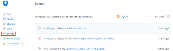 Iniciar sesión en Dropbox para la recuperación de archivos PDF