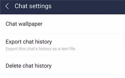 Historial de chat de exportación