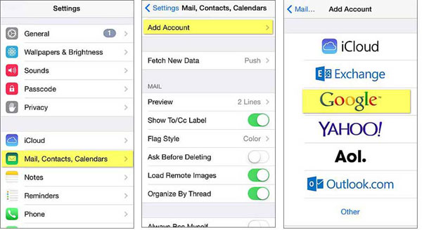 Transfiera de Galaxy a iPhone sin Smart Switch usando Gmail