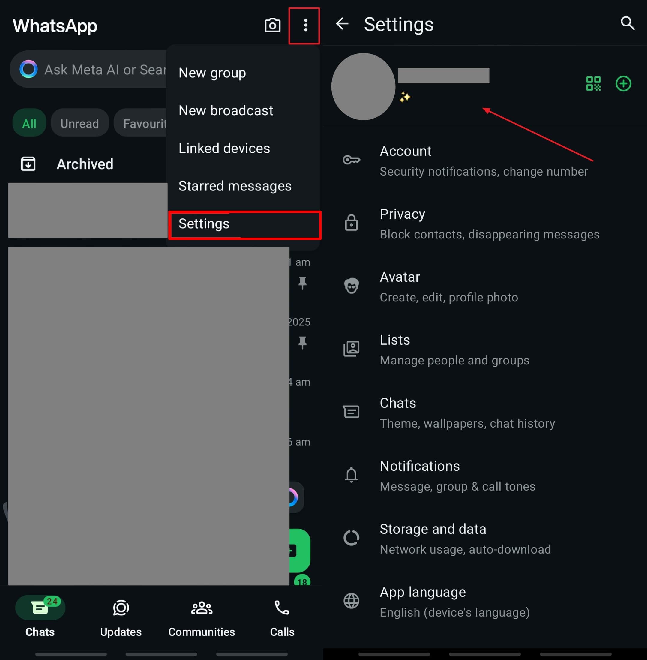 Dirígete a editar configuración de perfil Android