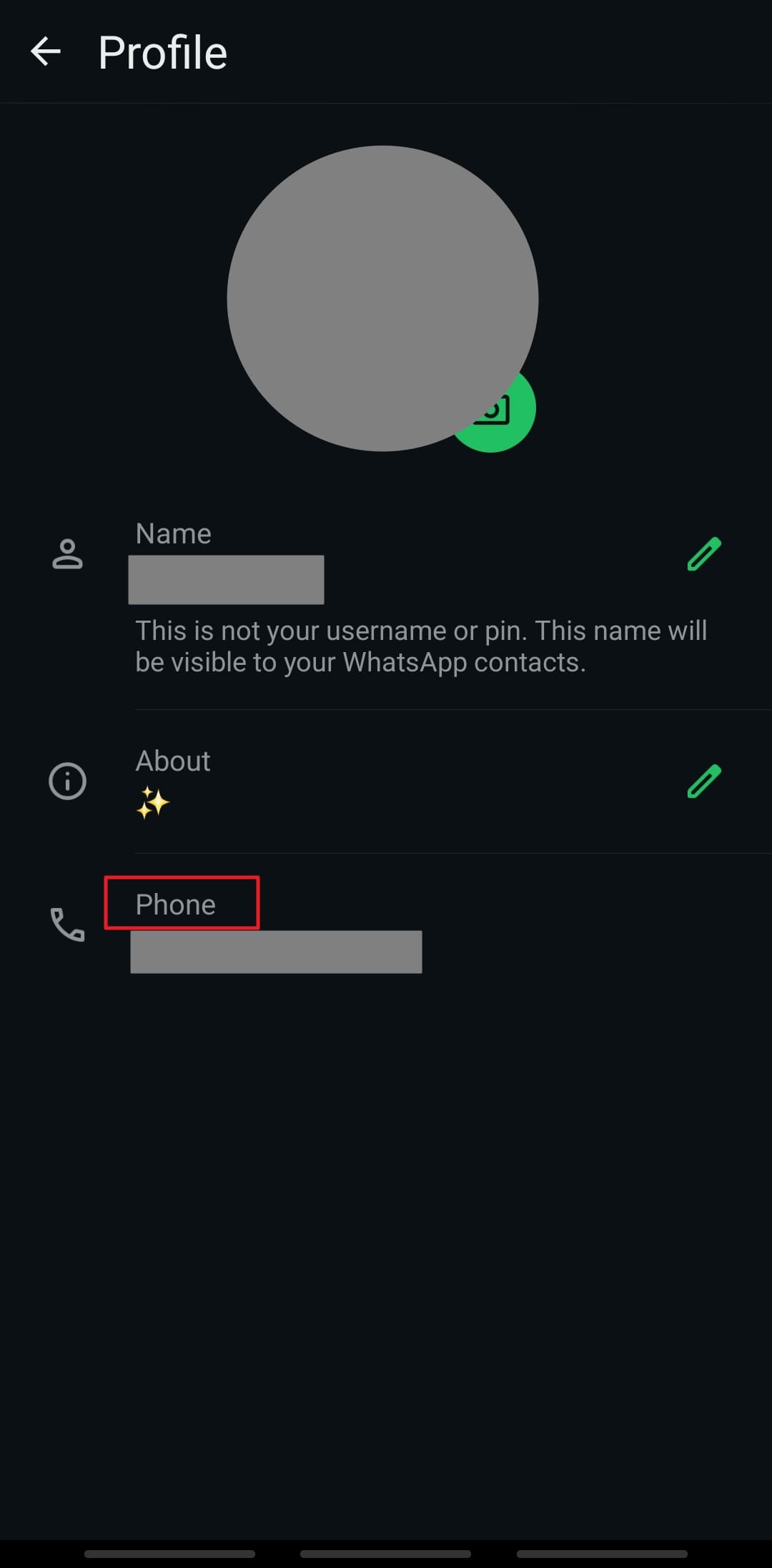 navegar hacia el número de teléfono