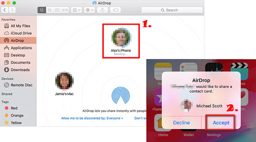 Transfiera música de Mac a iPhone a través de Airdrop