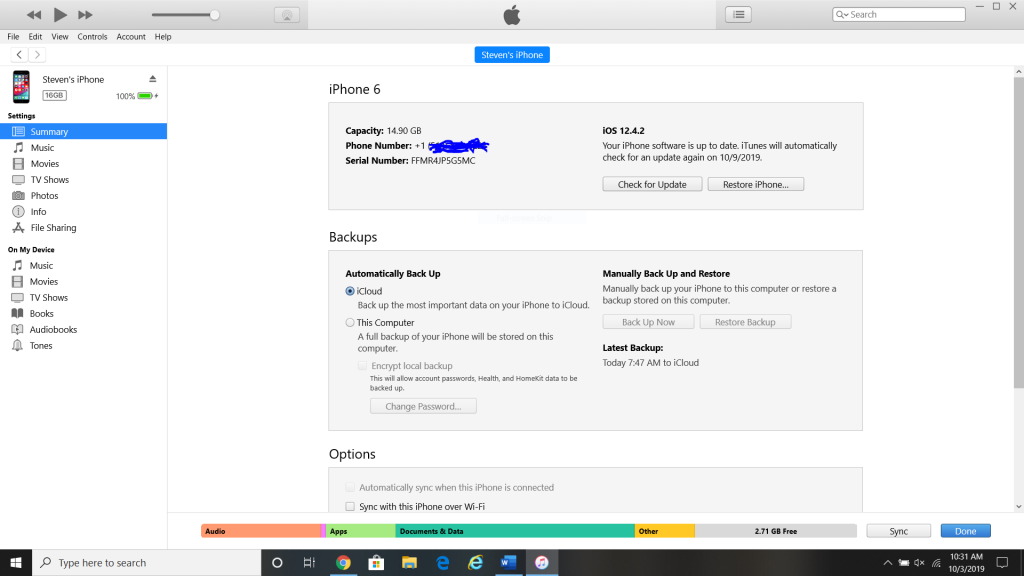 iTunes restaura si iPhone sigue reiniciando