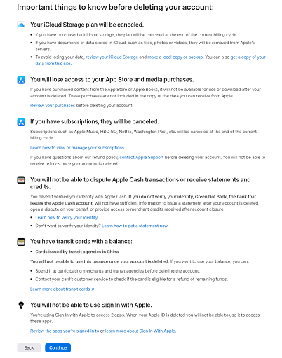 Cosas importantes que saber antes de eliminar la ID de cuenta de Apple