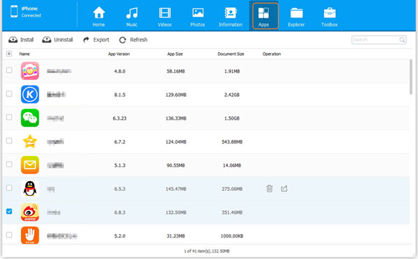 Transferir aplicaciones entre iPhone e iTunes