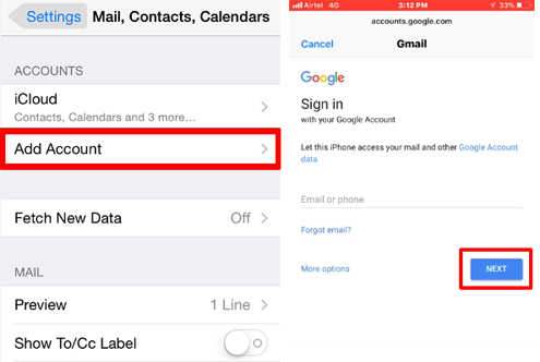 Transfiera archivos de Android a iPhone sin restablecer con el correo electrónico