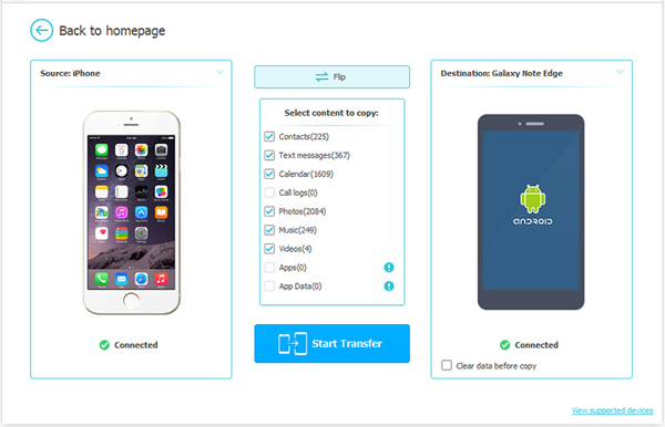 Seleccione la transferencia de música del iPhone al teléfono con Windows