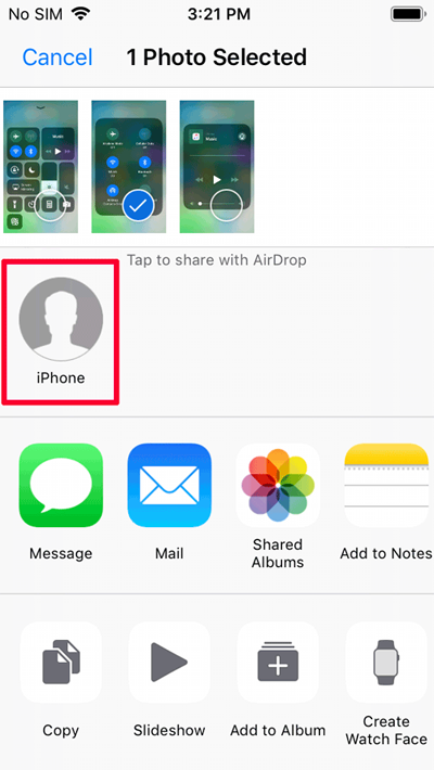 Transferir iPhone al iPhone a través de Airdrop