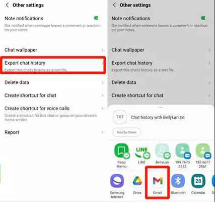 Restaurar chat de línea desde Google Drive por correo electrónico