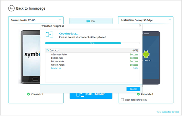 Comience a transferir SMS de Nokia a Android