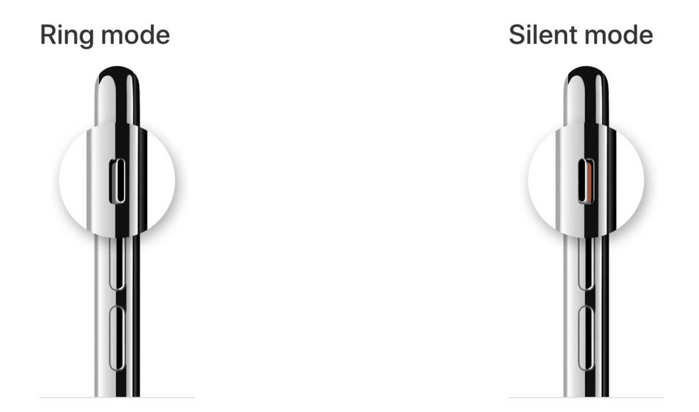 Verifique el modo de anillo de iPhone