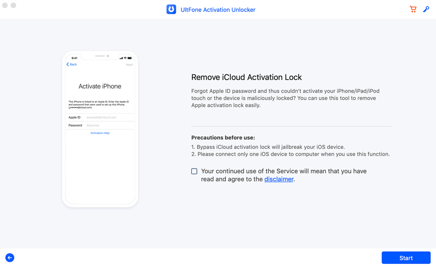 desbloqueador de activación de Ultfone