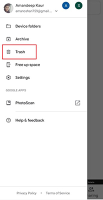 Restaurar fotos de Samsung de la aplicación Google Photos