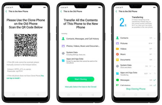 Copiar datos de Huawei a Oppo con teléfono clon