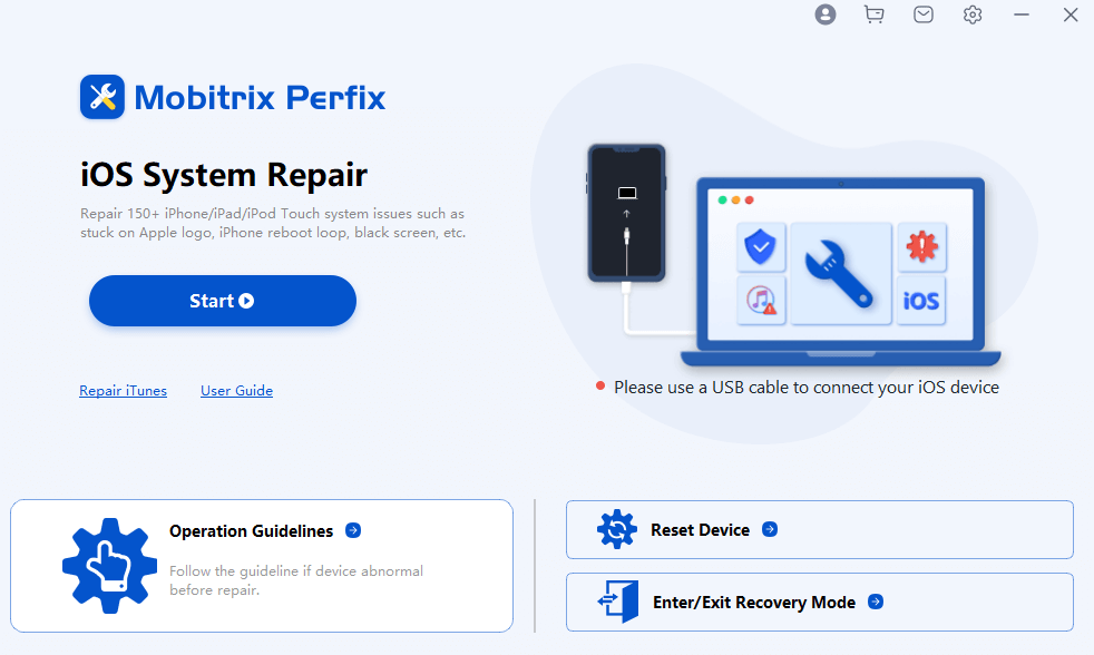 Mobitrix Perfix - ¡Comienza! - Interfaz principal