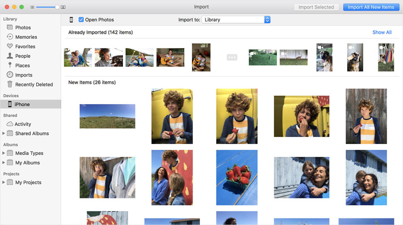 Importar fotos de iPhone a Mac usando la aplicación Fotos