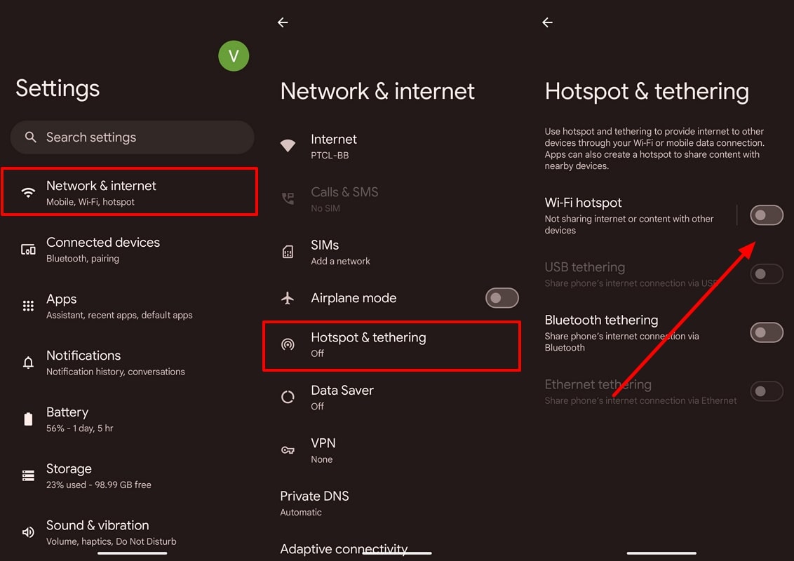 Desactivar el punto de acceso wifi