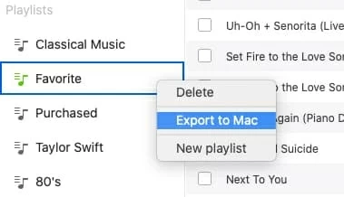 Sacar canciones fuera del iPhone XR y guardar en iMac Pro
