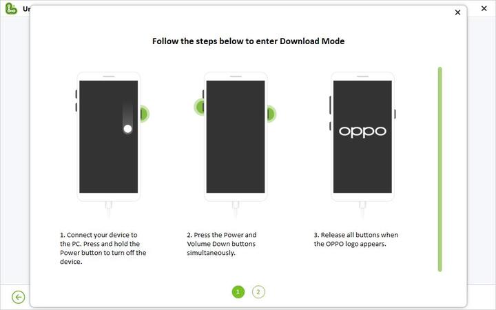 Ponga el teléfono Oppo en el modo de descarga