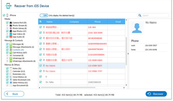 Restaurar contactos eliminados en iPhone