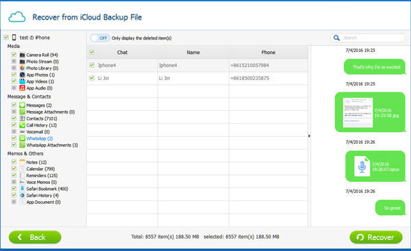 Recupere los mensajes de WhatsApp de iCloud